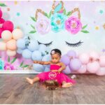 Messy face unicorn cake smash